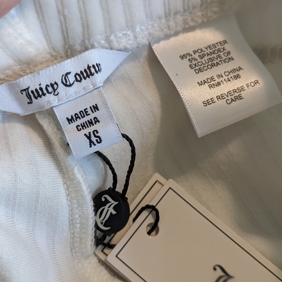 NWT - Juicy Couture White Velour Sweatpants - Picture 5 of 13